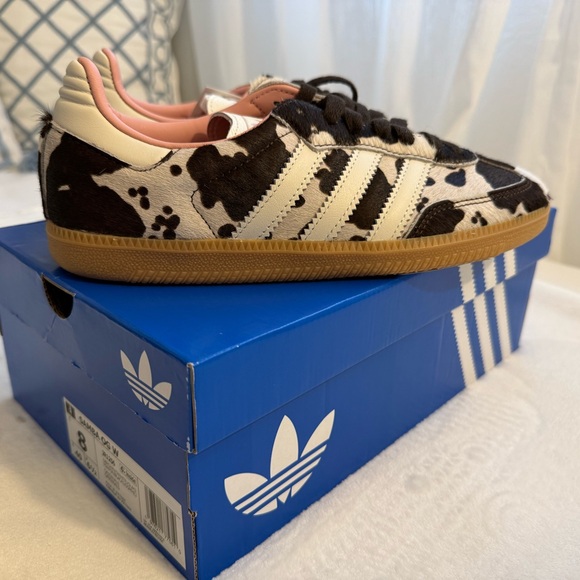 ADIDAS SAMBA OG Cow Print size 8 Women Sneaker Animal Print Style Gum Sole NWT - Picture 15 of 17